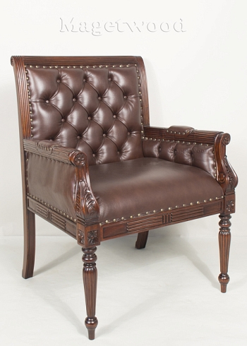 SF18L BROWN  Кресло, обитое натуральной кожей 70х76х95