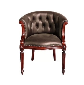 16341 BROWN Кресло кожанное 62х55х78